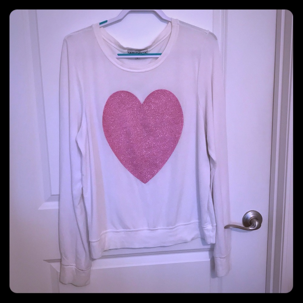Wildfox Couture Beach Jumper Sparkle Pink Heart
